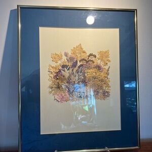 Spring Dried flower art Pressed flower art Flower decor Herbarium artwork